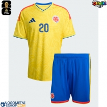 Otroški Nogometni dresi Kolumbija Juan Fernando Quintero #20 Domači SP 2026 Kratek Rokav (+ Kratke hlače)